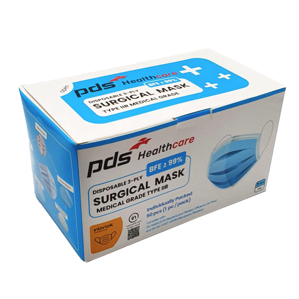 PDS Healthcare Disposable 3-Ply Surgical Mask 50s | Tan Tock Seng