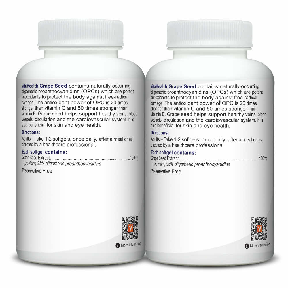 VitaHealth Grape Seed 12000 2x90s | Tan Tock Seng Hospital Pharmacy
